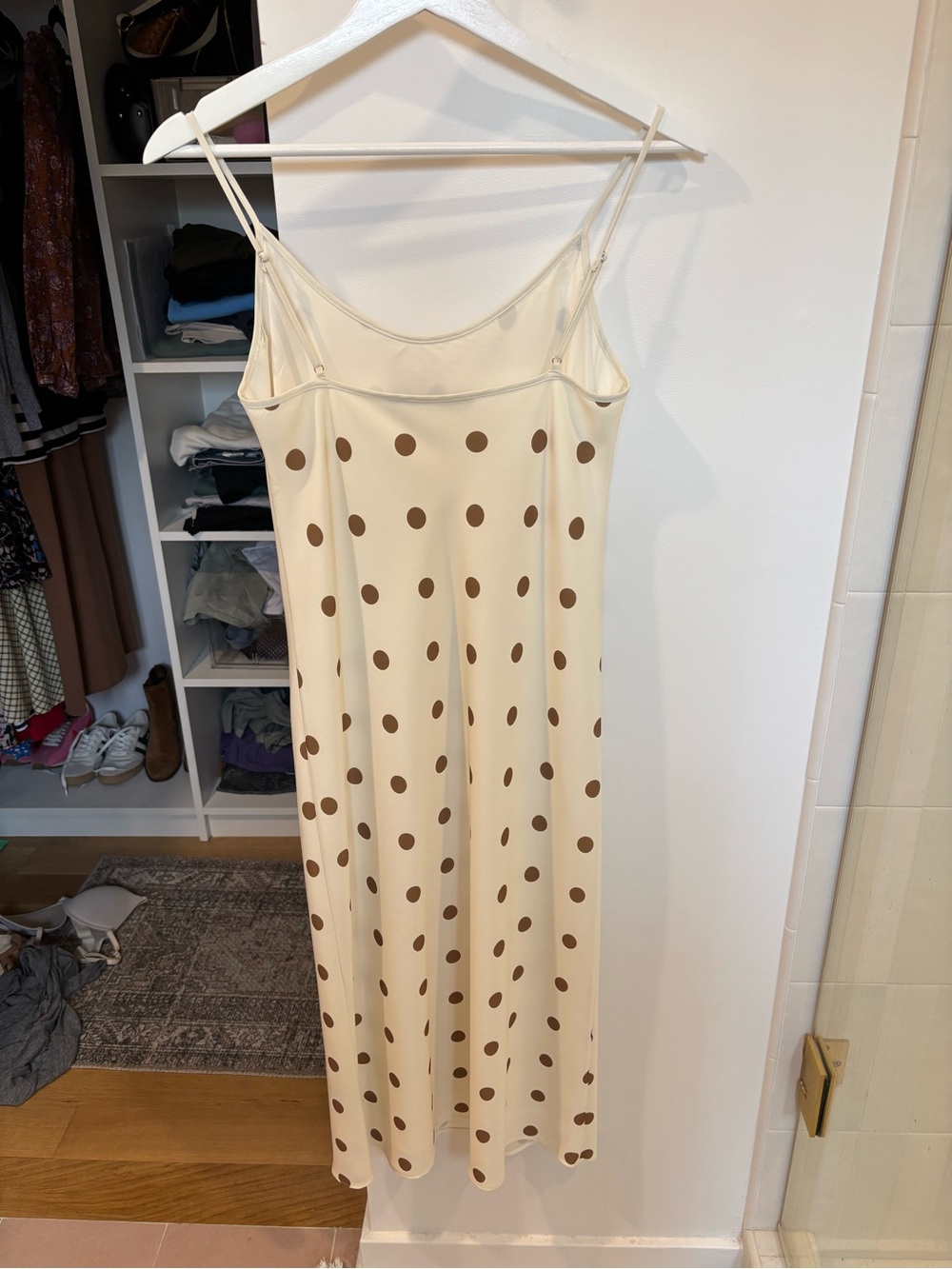Jenni Kayne Polka Dot Slip Maxi Dress in Cream and Brown - Picture 6 of 7